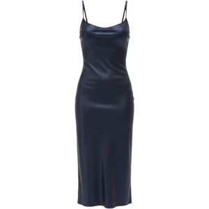 J.Crew Collection Blue Satin Midi Dress Adjustable Straps Size 6